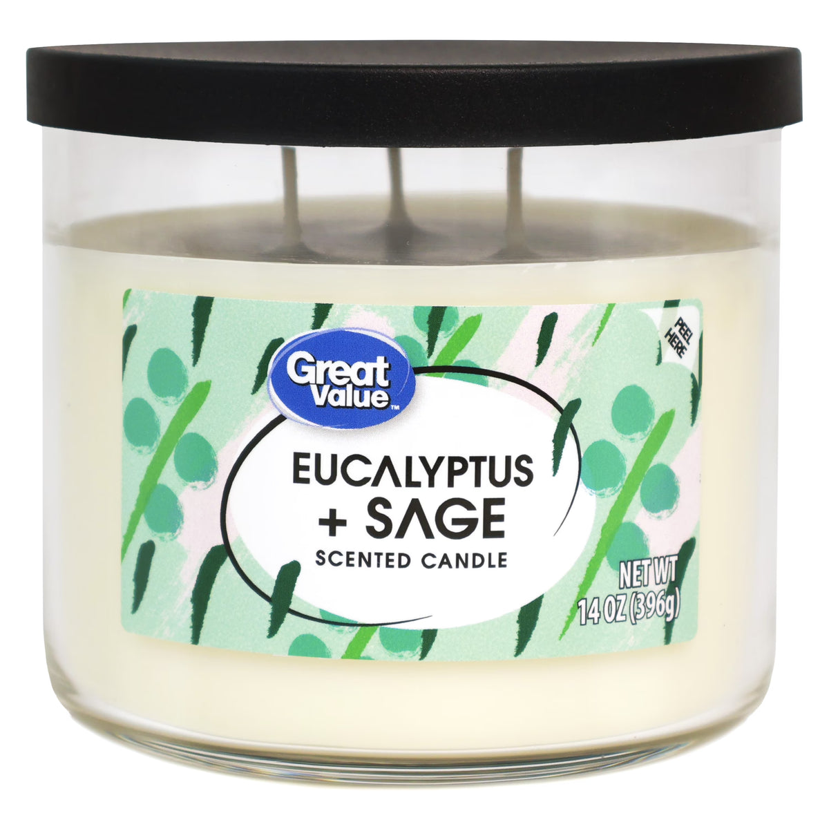 Great Value Eucalyptus & Sage Candle, 14 oz