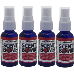 Scent Bomb Air Freshener Spray, 100 % Oil Based Concentrated Air Freshener, Air Freshener Spray for Car, Room, Bathroom and Odor Eliminator, Strawberry, 4 Pack
